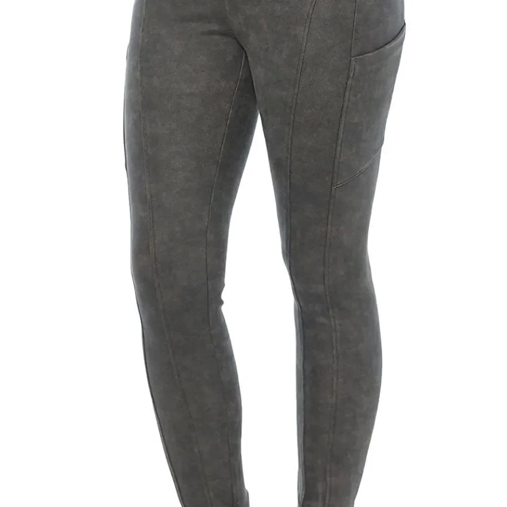 DEMOCRACY Gray Glider Leggings with side pockets
